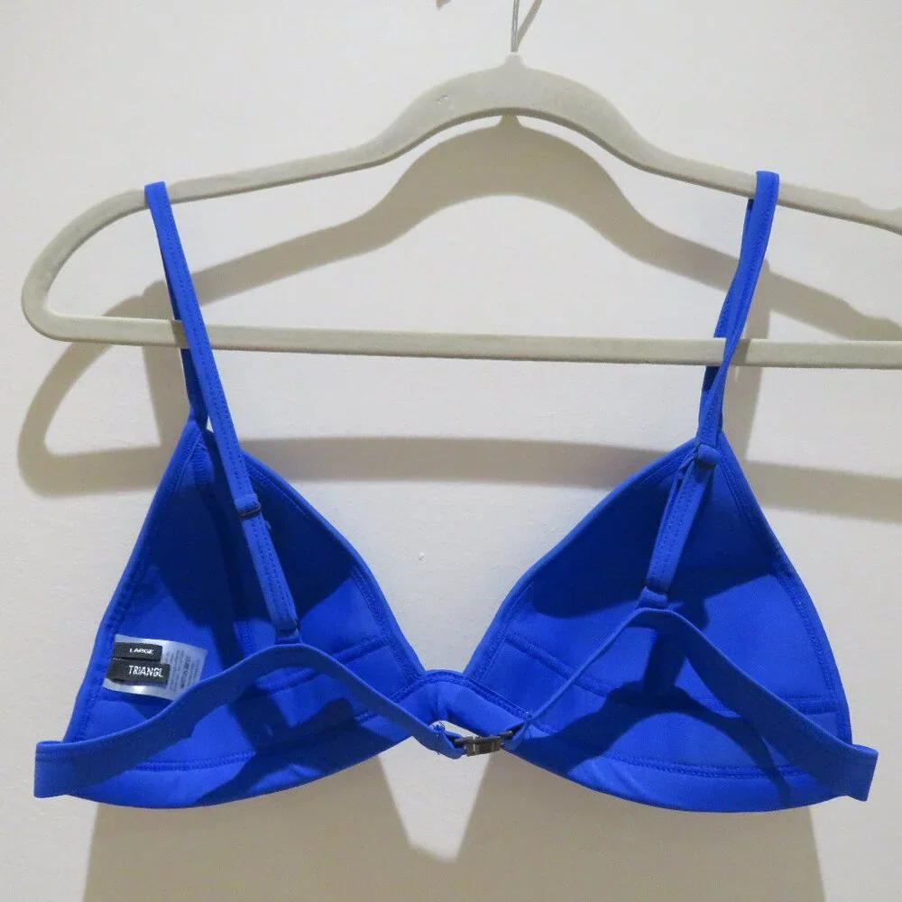 TRIANGL SWIMWEAR Farrah Neoprene Crochet Bikini Top Cobalt Blue Large Summer